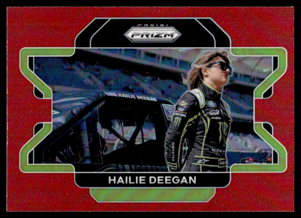 Hailie Deegan 2022 Panini Prizm Racing Red Prizm Front of Card