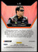 Tony Stewart 2022 Panini Prizm Racing Reactive Orange Back of Card