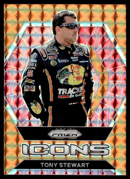 Tony Stewart 2022 Panini Prizm Racing Reactive Orange Front of Card