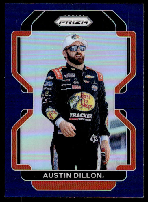 Austin Dillon 2022 Panini Prizm Racing Blue Prizm Front of Card