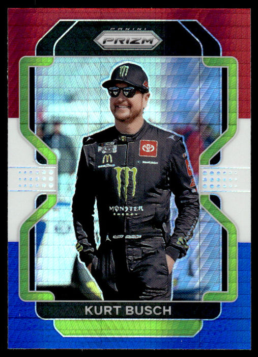 Kurt Busch 2022 Panini Prizm Racing Red White Blue Front of Card