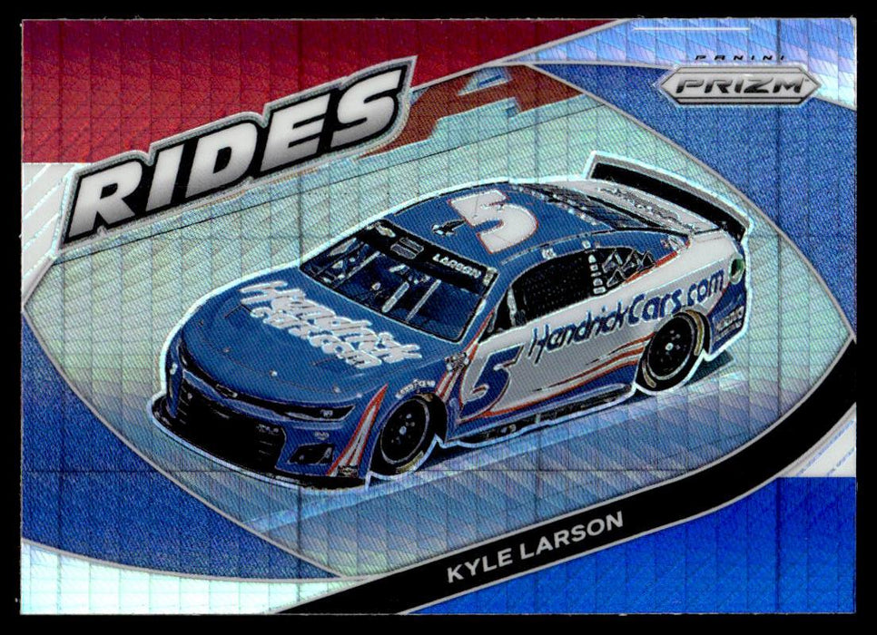 Kyle Larson 2022 Panini Prizm Racing Red White Blue Front of Card