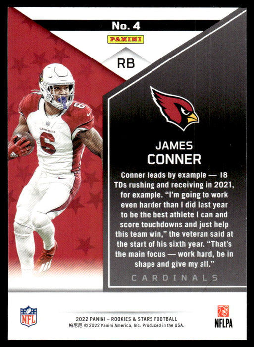 James Conner 2022 Panini Rookies and Stars Base Back of Card