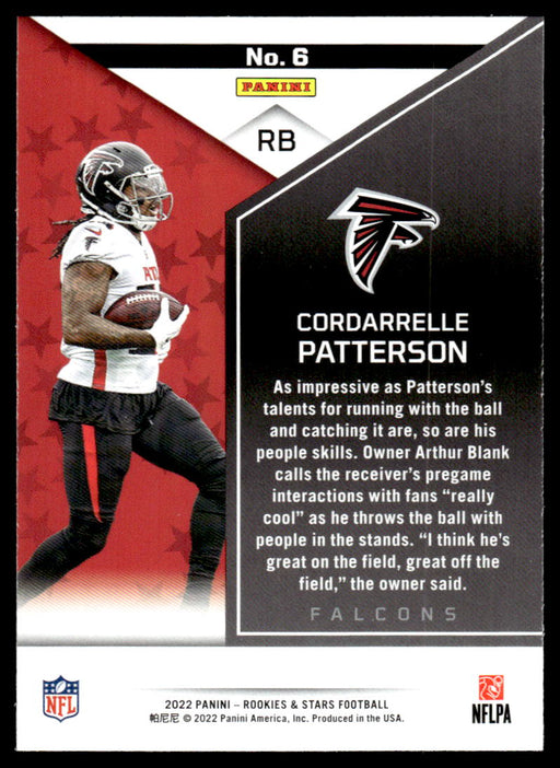 Cordarrelle Patterson 2022 Panini Rookies and Stars Base Back of Card