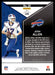 Josh Allen 2022 Panini Rookies and Stars Base Back of Card