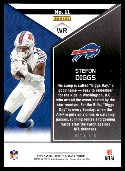 Stefon Diggs 2022 Panini Rookies and Stars Base Back of Card