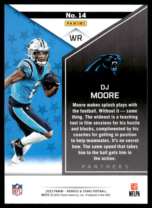 DJ Moore 2022 Panini Rookies and Stars Base Back of Card
