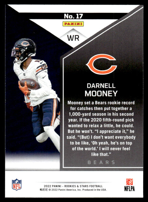 Darnell Mooney 2022 Panini Rookies and Stars Base Back of Card