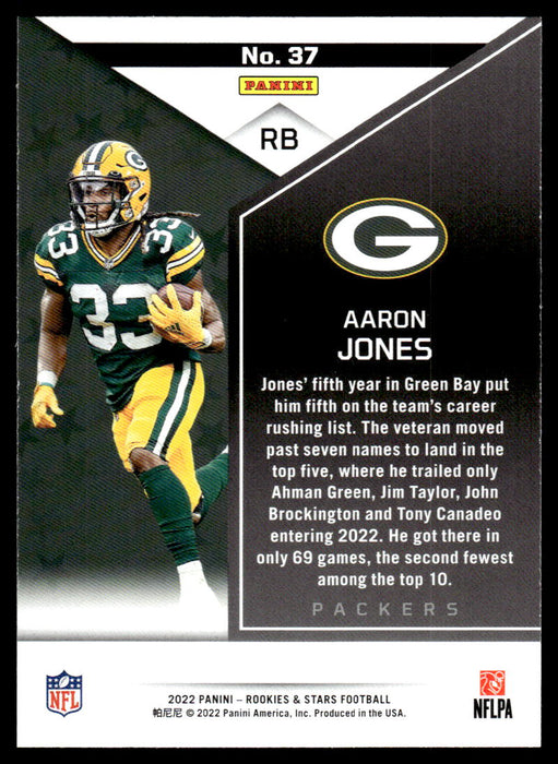Aaron Jones 2022 Panini Rookies and Stars Base Back of Card