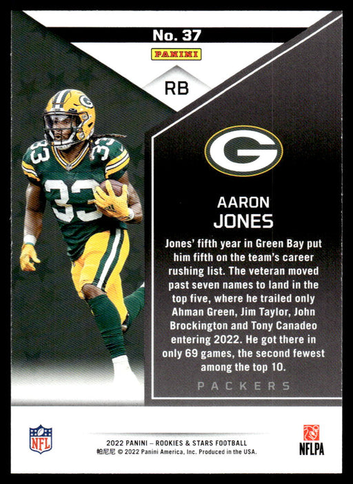 Aaron Jones 2022 Panini Rookies and Stars Base Back of Card