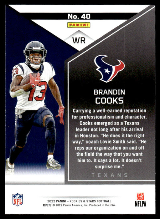 Brandin Cooks 2022 Panini Rookies and Stars Base Back of Card