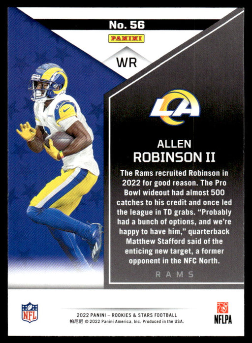 Allen Robinson II 2022 Panini Rookies and Stars Base Back of Card