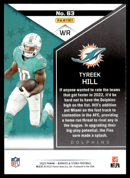 Tyreek Hill 2022 Panini Rookies and Stars Base Back of Card