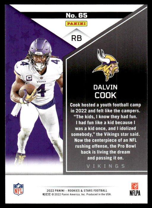 Dalvin Cook 2022 Panini Rookies and Stars Base Back of Card