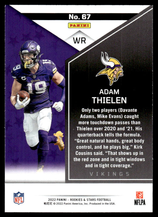 Adam Thielen 2022 Panini Rookies and Stars Base Back of Card