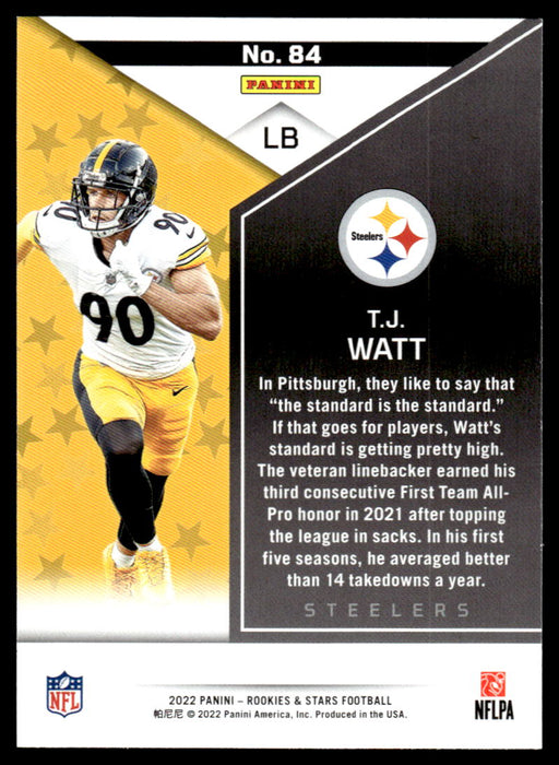 TJ Watt 2022 Panini Rookies and Stars Base Back of Card