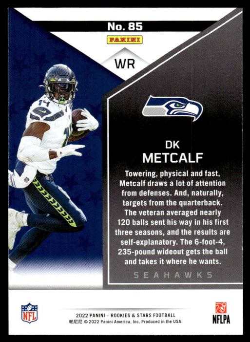 DK Metcalf 2022 Panini Rookies and Stars Base Back of Card