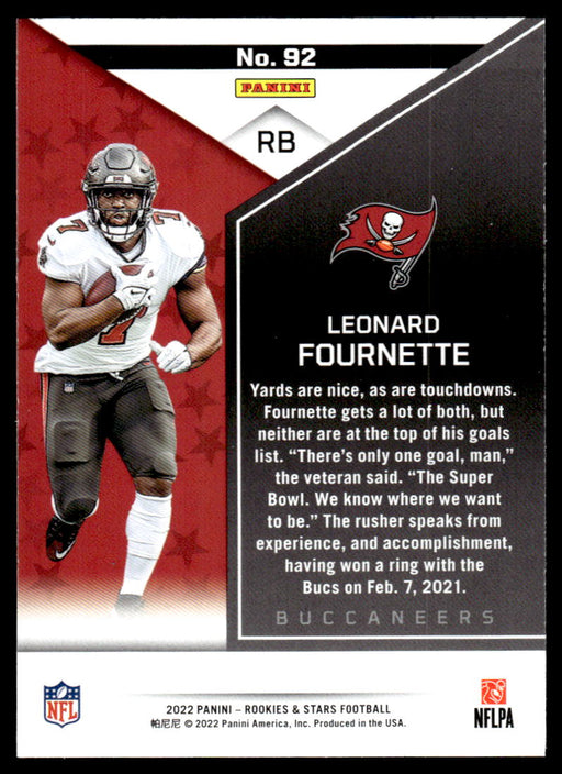 Leonard Fournette 2022 Panini Rookies and Stars Base Back of Card