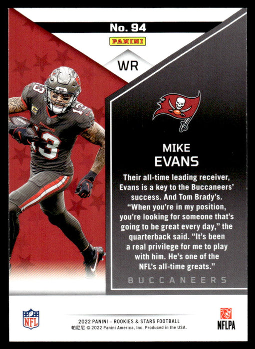 Mike Evans 2022 Panini Rookies and Stars Base Back of Card