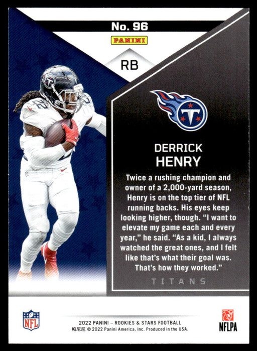 Derrick Henry 2022 Panini Rookies and Stars Base Back of Card