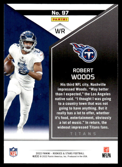 Robert Woods 2022 Panini Rookies and Stars Base Back of Card