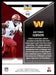 Antonio Gibson 2022 Panini Rookies and Stars Base Back of Card