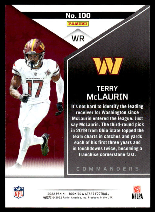 Terry McLaurin 2022 Panini Rookies and Stars Base Back of Card