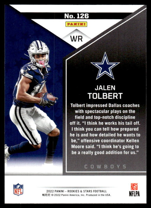 Jalen Tolbert 2022 Panini Rookies and Stars Base Back of Card