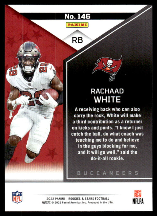 Rachaad White 2022 Panini Rookies and Stars Base Back of Card