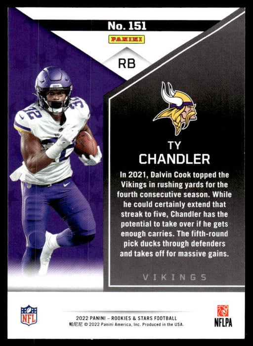 Ty Chandler 2022 Panini Rookies and Stars Base Back of Card