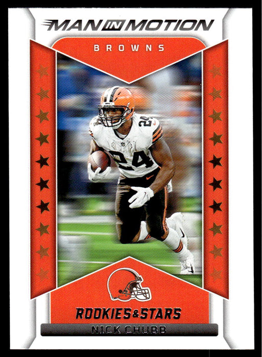 Nick Chubb 2022 Panini Rookies and Stars Man in Motion Front of Card