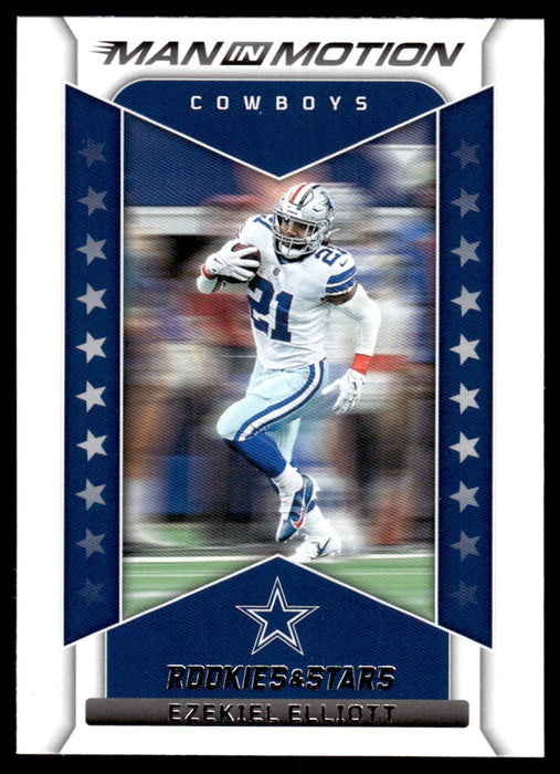 Ezekiel Elliott 2022 Panini Rookies and Stars Man in Motion Front of Card