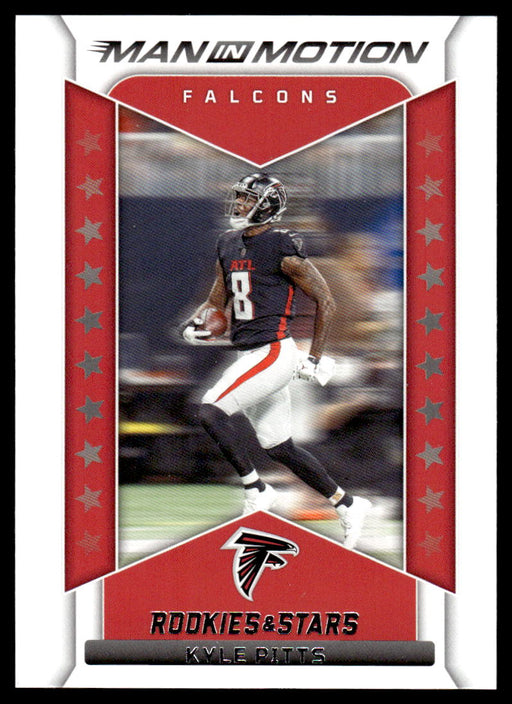 Kyle Pitts 2022 Panini Rookies and Stars Man in Motion Front of Card