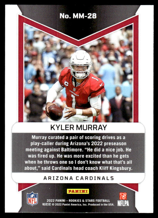 Kyler Murray 2022 Panini Rookies and Stars Man in Motion Back of Card