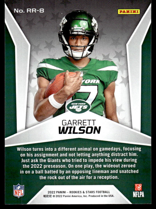 Garrett Wilson 2022 Panini Rookies and Stars Rookie Rush Back of Card