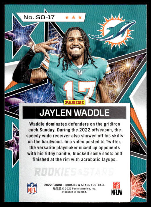 Jaylen Waddle 2022 Panini Rookies and Stars Standing Ovation Back of Card