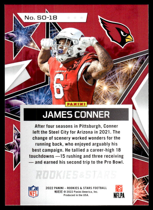 James Conner 2022 Panini Rookies and Stars Standing Ovation Back of Card