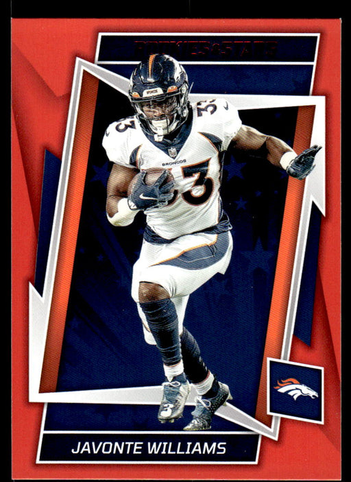 Javonte Williams 2022 Panini Rookies and Stars Red Front of Card