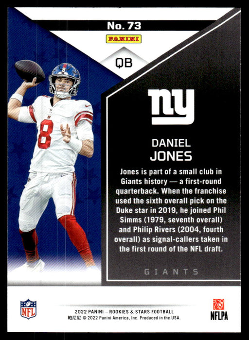 Daniel Jones 2022 Panini Rookies and Stars Red Back of Card