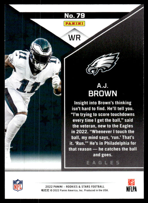 AJ Brown 2022 Panini Rookies and Stars Red Back of Card