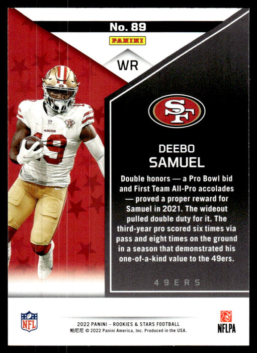 Deebo Samuel 2022 Panini Rookies and Stars Red Back of Card