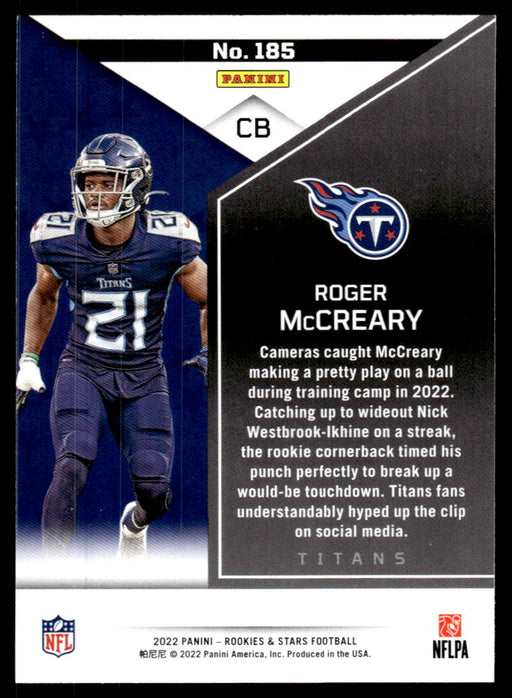 Roger McCreary 2022 Panini Rookies and Stars Red Back of Card