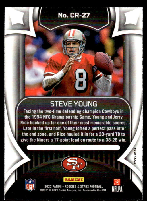 Steve Young 2022 Panini Rookies and Stars # CR-27 Crusade Red