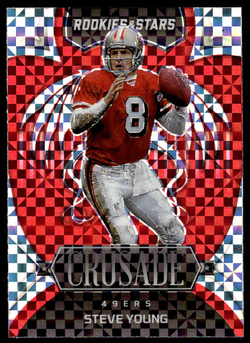 Steve Young 2022 Panini Rookies and Stars Crusade Red Plaid Front of Card