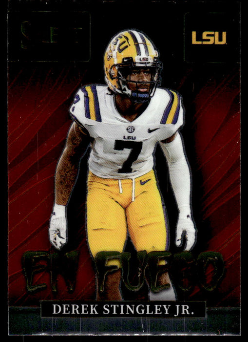 Derek Stingley Jr. 2022 Panini Select Draft Picks En Fuego Front of Card