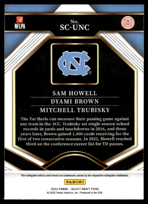 Sam Howell 2022 Panini Select Draft Picks Select Company Back of Card