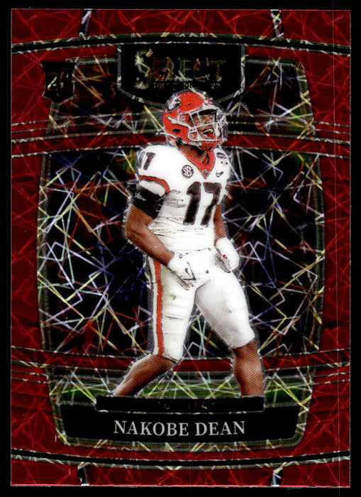 Nakobe Dean 2022 Panini Select Draft Picks Red Lazer Front of Card