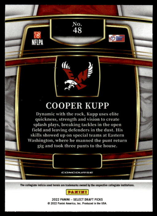 Cooper Kupp 2022 Panini Select Draft Picks Retail Base Back of Card