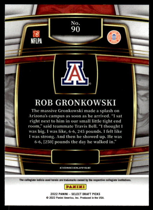 Rob Gronkowski 2022 Panini Select Draft Picks Retail Base Back of Card