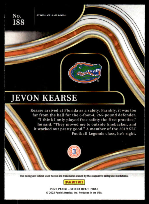 Jevon Kearse 2022 Panini Select Draft Picks Retail Base Back of Card